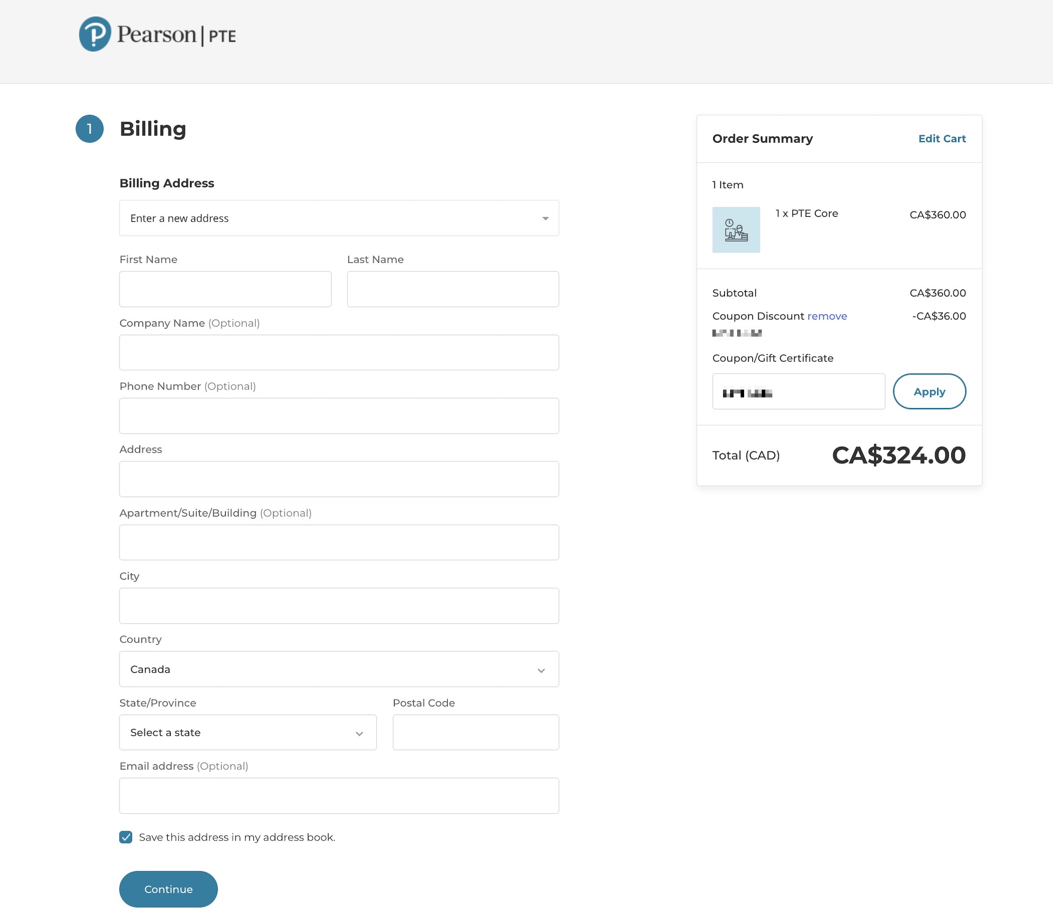 Enter the voucher code
